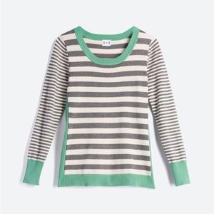Green and gray stripped pullover